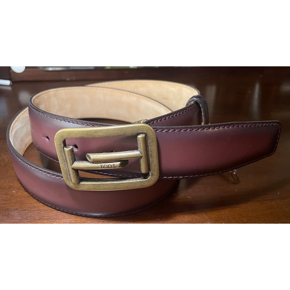 Tods Italy Men's Burgundy Leather‎ Dress Belt, XCMCQO50100HUR9974